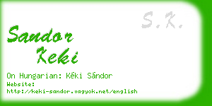 sandor keki business card
