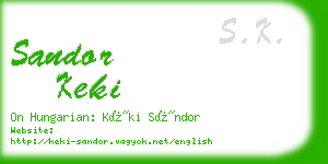 sandor keki business card